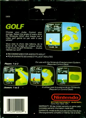 Golf (USA) (e-Reader Edition) box cover back